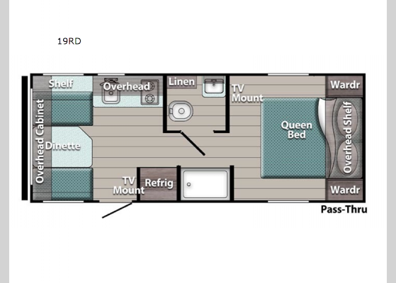 Floorplan - 2024 Conquest Super Lite 19RD Travel Trailer