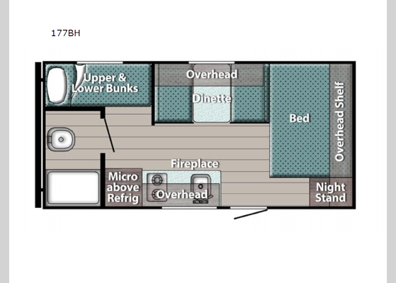 Floorplan - 2024 Conquest Super Lite 177BH Travel Trailer