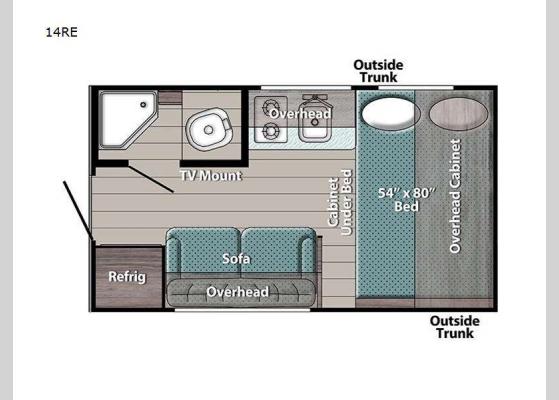 Floorplan - 2024 Conquest Super Lite 14RE Travel Trailer