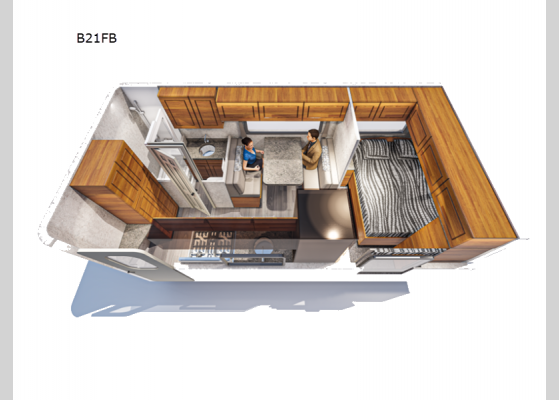 Floorplan - 2024 Bigfoot 2500 Series B21FB Travel Trailer