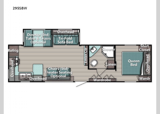 Floorplan - 2024 Gold Edition 295SBW Travel Trailer