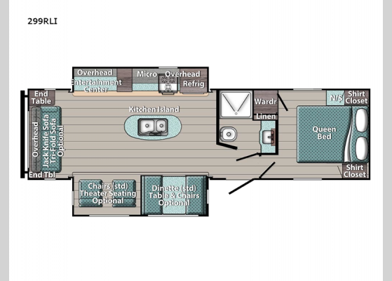 Floorplan - 2024 Gold Edition 299RLI Travel Trailer