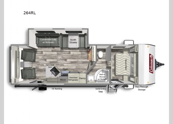 Floorplan - 2024 Coleman Lantern LT Series 264RL Travel Trailer