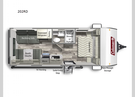 Floorplan - 2024 Coleman Lantern LT Series 202RD Travel Trailer