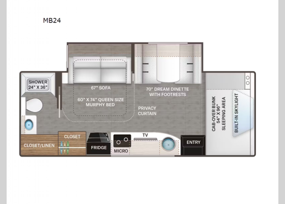 Floorplan - 2024 Echelon Sprinter MB24 Motor Home Class C - Diesel