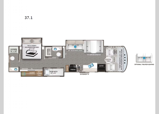 Floorplan - 2024 Miramar 37.1 Motor Home Class A