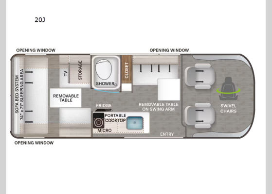 Floorplan - 2024 Sequence 20J Motor Home Class B