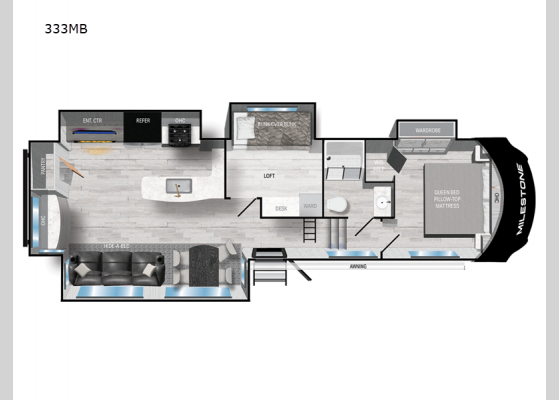 Floorplan - 2024 Milestone 333MB Fifth Wheel