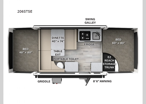 Floorplan - 2024 Flagstaff SE 206STSE Folding Pop-Up Camper