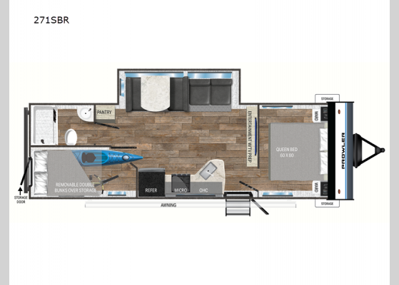 Floorplan - 2024 Prowler 271SBR Travel Trailer