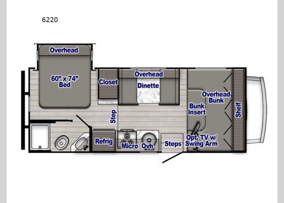 Floorplan - 2024 Conquest Class C 6220 Motor Home Class C