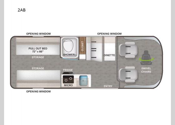 Floorplan - 2024 Dazzle 2AB Motor Home Class B