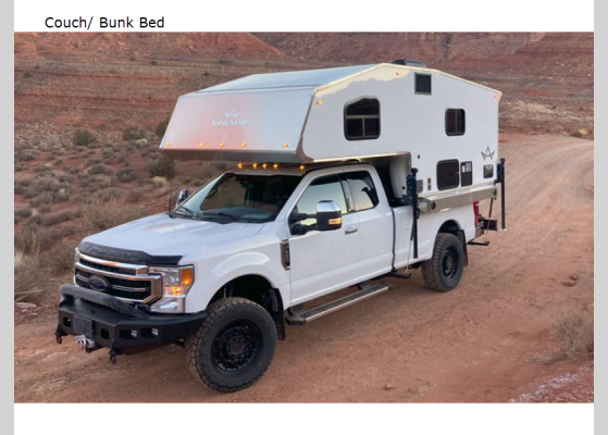 Floorplan - 2024 Camino 88 Couch / Bunk Bed Truck Camper