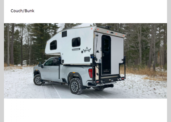 Floorplan - 2024 Camino 66 Couch/Bunk Truck Camper