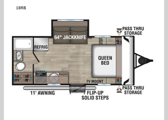 Floorplan - 2024 Confluence 18RB Travel Trailer