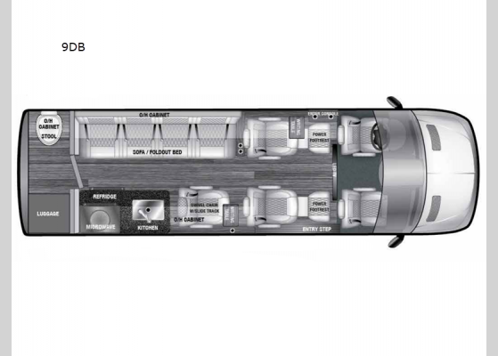 Floorplan - 2024 V-Cruise 9DB Motor Home Class B - Diesel