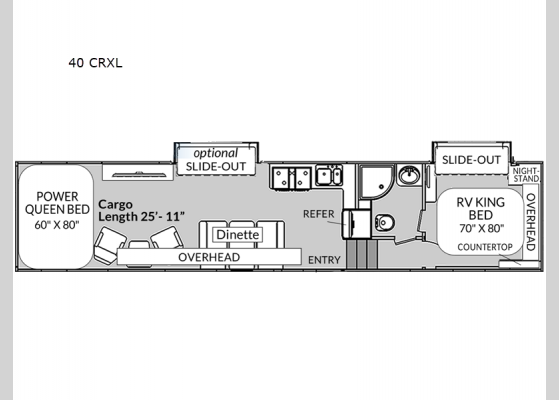 Floorplan - 2025 Genesis Supreme 40 CRXL Toy Hauler Fifth Wheel