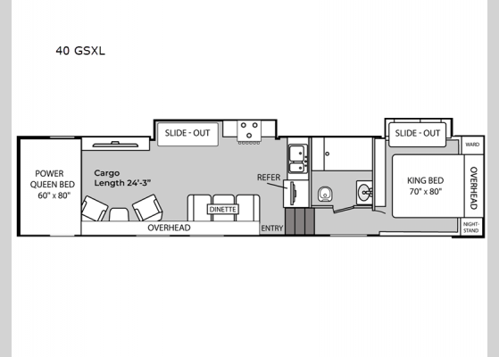 Floorplan - 2025 Genesis Supreme 40 GSXL Toy Hauler Fifth Wheel