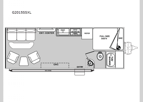 Floorplan - 2025 Genesis Supreme G2015SSXL Toy Hauler Travel Trailer