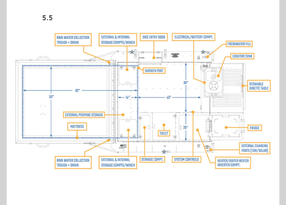 Floorplan - 2024 Skinny Guy Campers 5.5 Truck Camper