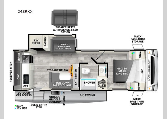 Floorplan - 2024 Wildcat ONE 248RKX Travel Trailer