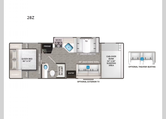 Floorplan - 2025 Four Winds 28Z Motor Home Class C