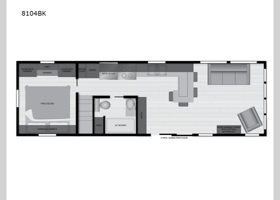 Floorplan - 2024 Lakeside Series 8104BK Park Models