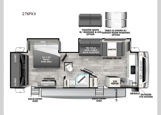 Floorplan - 2024 Wildcat MAXX 276FKX Travel Trailer