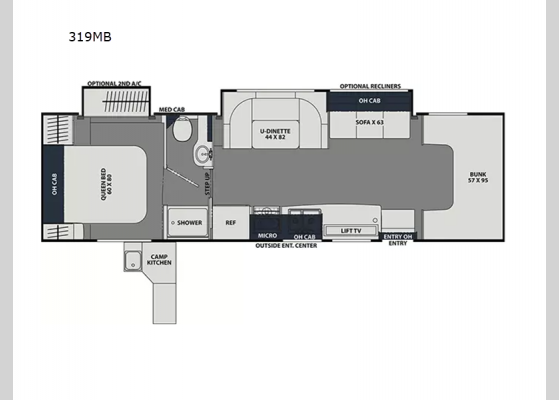 Floorplan - 2025 Leprechaun 319MB Ford 450 Motor Home Class C