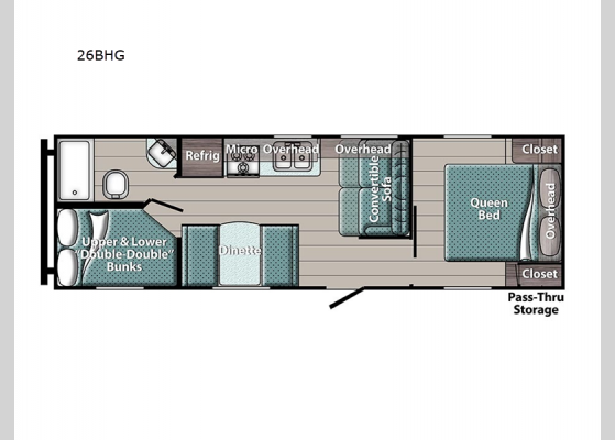 Floorplan - 2024 Ameri-Lite Ultra Lite 26BHG Travel Trailer