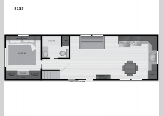 Floorplan - 2024 Lakeside Series 8155 Park Models