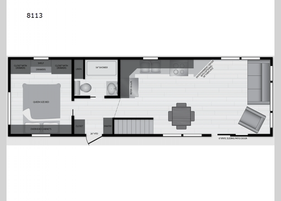 Floorplan - 2024 Lakeside Series 8113 Park Models