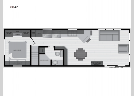 Floorplan - 2024 Lakeside Series 8042 Park Models