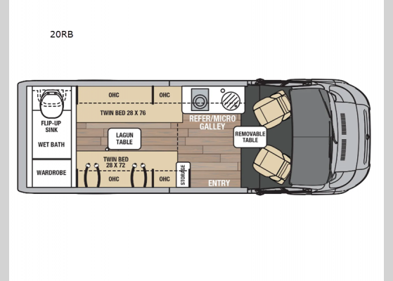 Floorplan - 2025 Nova 20RB Motor Home Class B