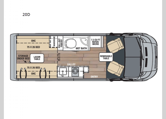 Floorplan - 2025 Nova 20D Motor Home Class B