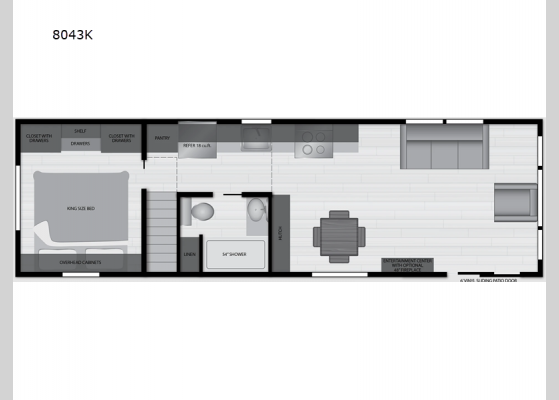 Floorplan - 2024 Lakeside Series 8043K Park Models