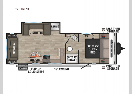 Floorplan - 2024 Confluence 24RL Travel Trailer