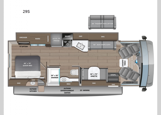 Floorplan - 2025 Vision 29S Motor Home Class A