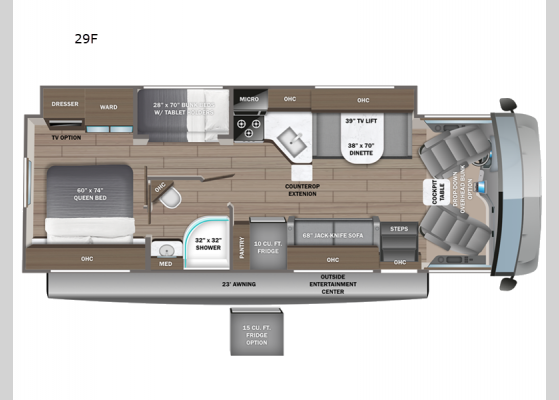 Floorplan - 2025 Vision 29F Motor Home Class A
