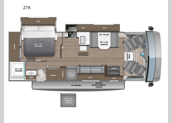 Floorplan - 2025 Vision 27A Motor Home Class A