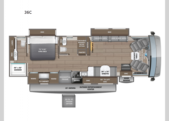 Floorplan - 2025 Vision XL 36C Motor Home Class A