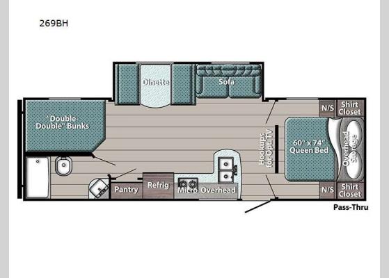 Floorplan - 2024 Innsbruck Ultra Lite 269BH Travel Trailer