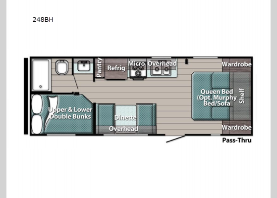 Floorplan - 2024 Innsbruck Ultra Lite 248BH Travel Trailer