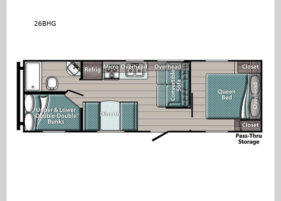 Floorplan - 2024 Innsbruck Ultra Lite 26BHG Travel Trailer