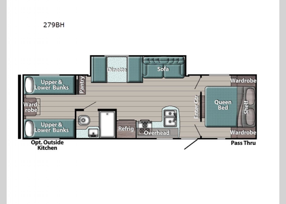 Floorplan - 2024 Innsbruck Ultra Lite 279BH Travel Trailer