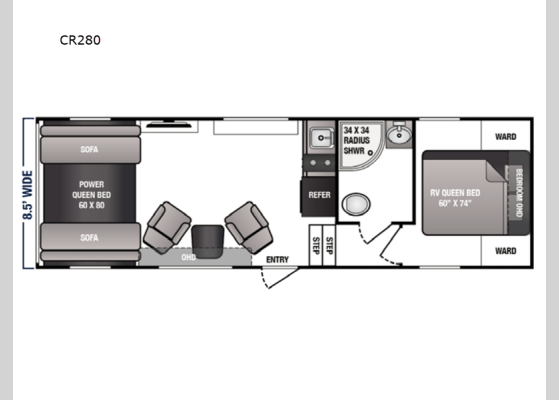 Floorplan - 2024 Vortex Limited CR280 Toy Hauler Fifth Wheel