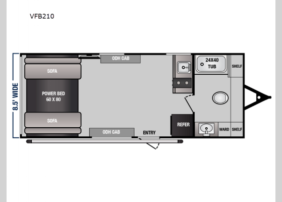 Floorplan - 2024 Vortex Limited VFB210 Toy Hauler Travel Trailer
