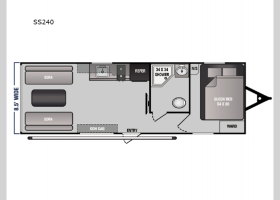 Floorplan - 2024 Vortex Limited SS240 Toy Hauler Travel Trailer