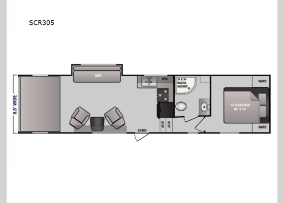 Floorplan - 2024 Sandsport Limited SCR305 Toy Hauler Fifth Wheel