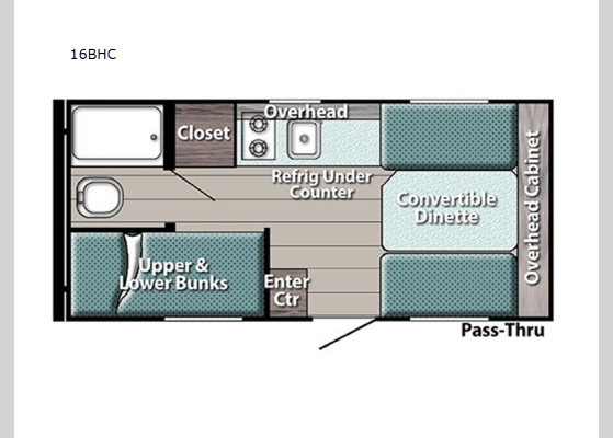 Floorplan - 2023 Conquest Super Lite 16BHC Travel Trailer